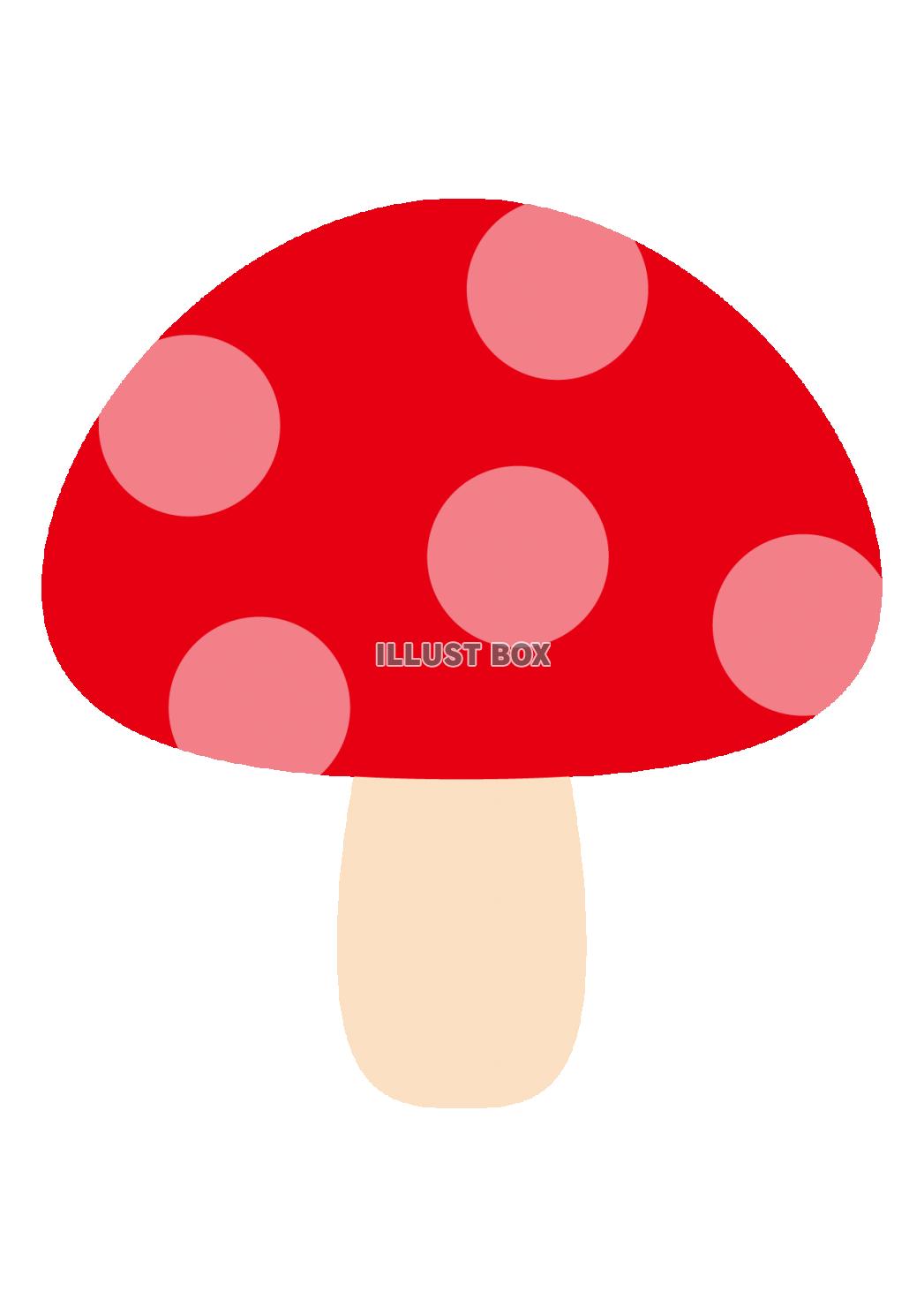 7_イラスト_水玉キノコ・赤