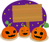 ハロウィンの夜のイラスト（文字なし）