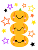 かわいい3段重ねカボチャ　透過png