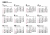 2022年★年間カレンダー★シンプルデザイン★