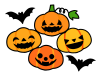 ４つのハロウィンカボチャ　透過png