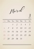 2022年★3月★おしゃれレトロカレンダー（A4）
