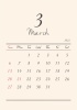 2022年★3月★おしゃれカレンダー（A4）