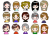 色々な　女性　顔アイコン　15人　B  怒る編
