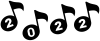 音符の西暦２（２０２２、年賀状・パンフレット等の素材）