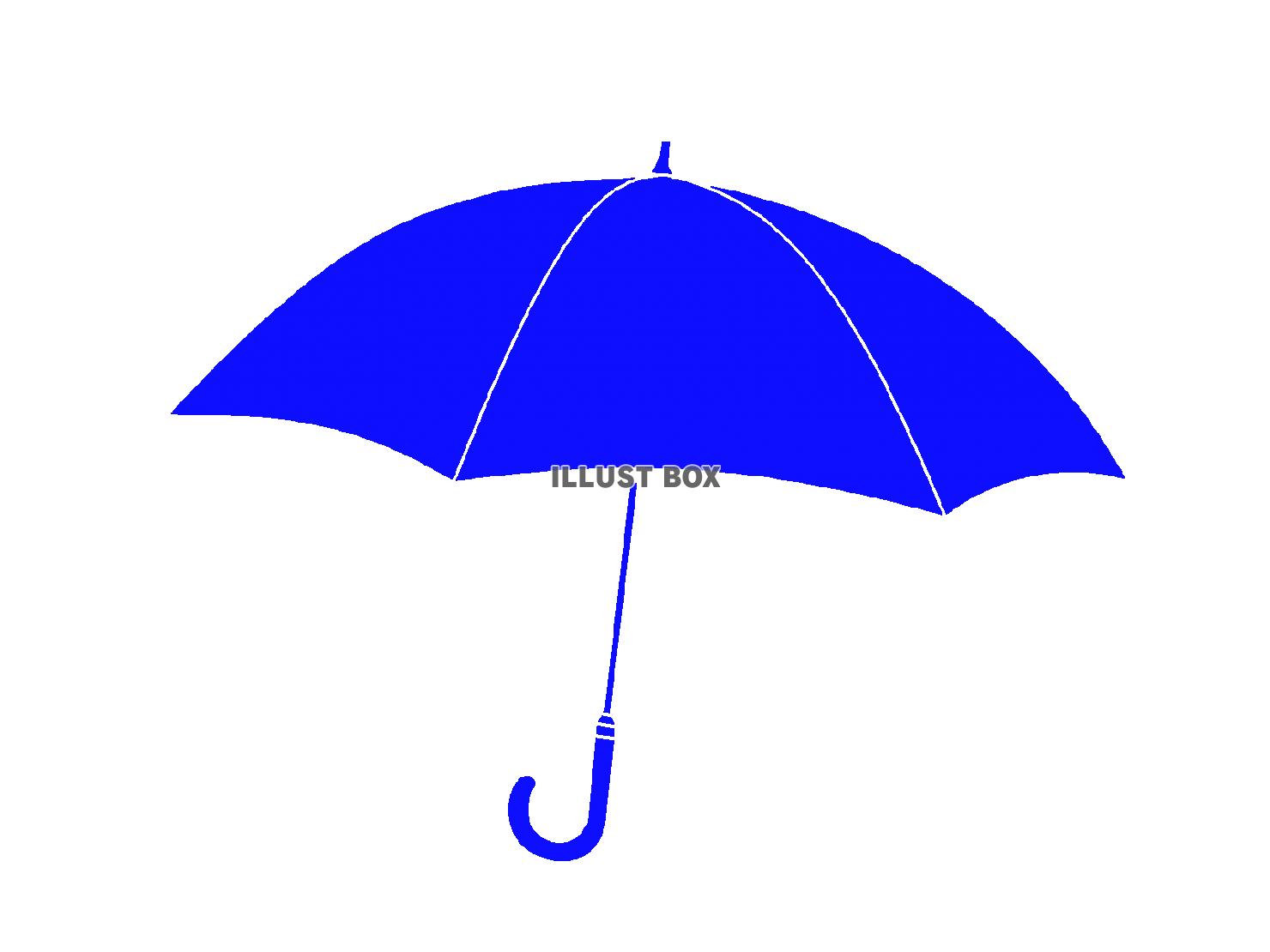 青色の傘のシルエットアイコン