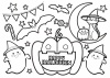 Halloween塗り絵　かわいいハロウィンのぬりえ