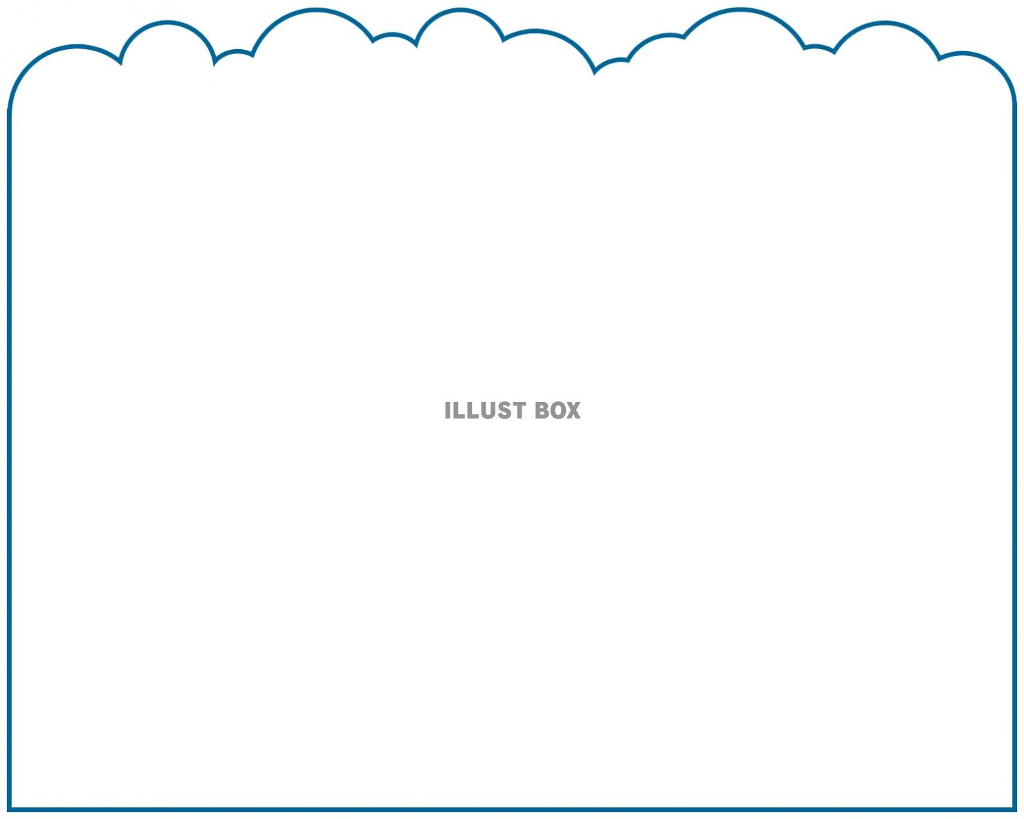 雲形フレームシンプル飾り枠背景素材イラスト