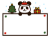 可愛いパンダとクリスマスのフレーム