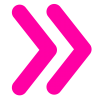 シンプルなピンクの二本線の矢印のマーク　２