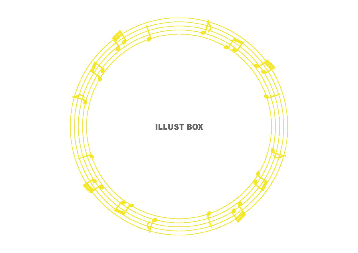 24_フレーム_丸・黄色・五線音符