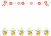 お正月のイメージのフレーム・枠素材、門松と梅の花のデザイン