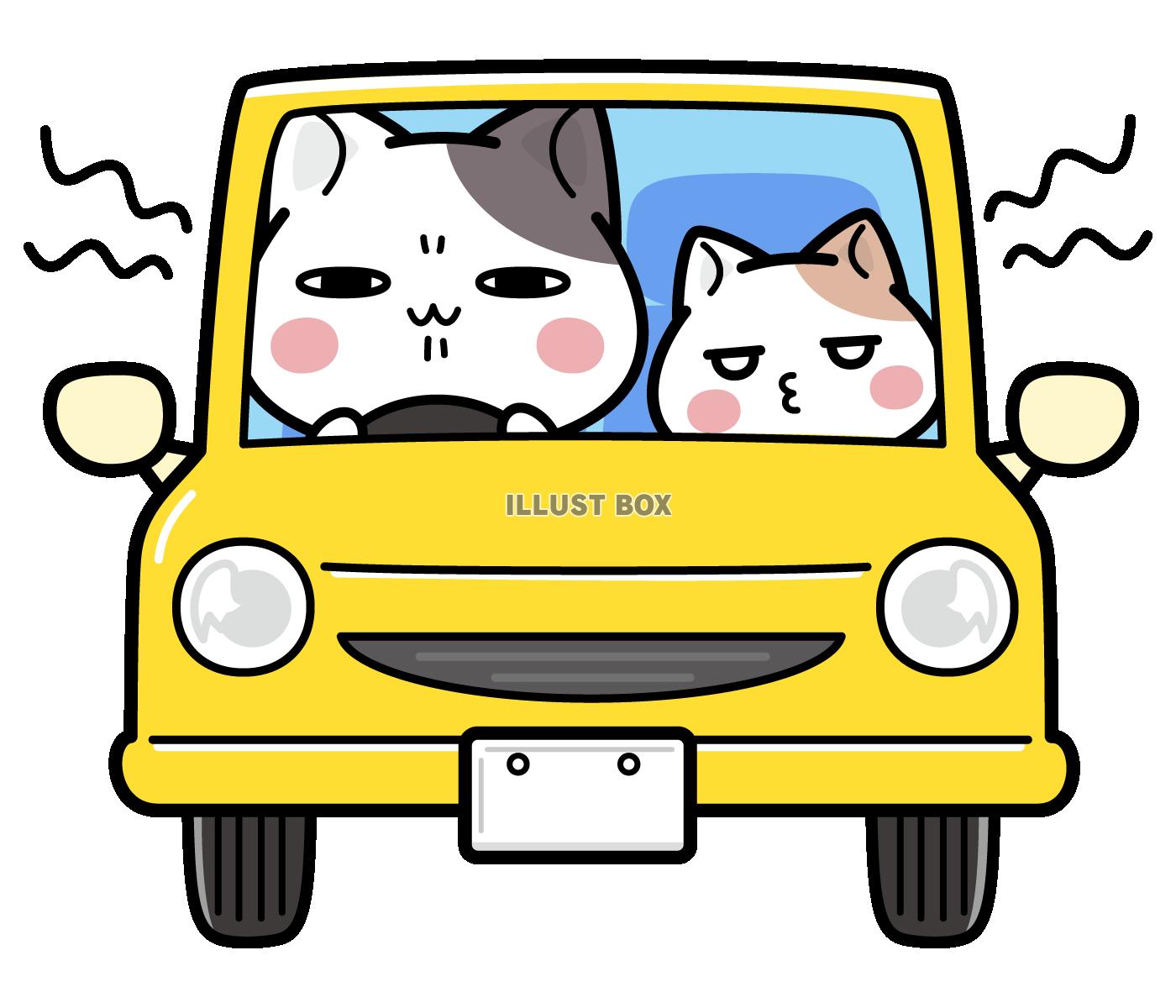 渋滞イライラ＜ぶち猫　にゃんこ＞車・運転・ドライブ・お出かけ