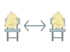 コロナウィルス感染症対策　ソーシャルディスタンスをとる鳥のイラスト