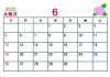 2022年カレンダー6月(横)