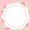 正方形の花輪フレーム：ピンク