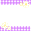 正方形の格子模様小花フレーム：パープル