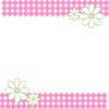 正方形の格子模様小花フレーム：ピンク