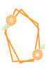 五角形の重ね合わせフレーム：オレンジ