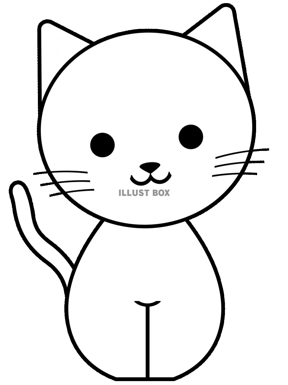 白い子猫のイラスト背景素材シンプル壁紙。透過png