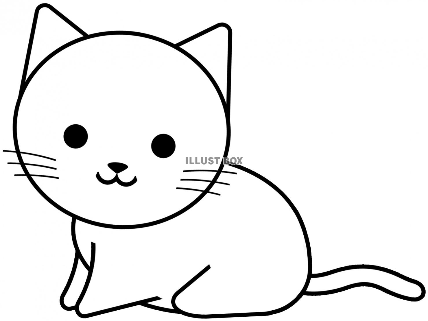 白い子猫のイラスト背景素材シンプル壁紙