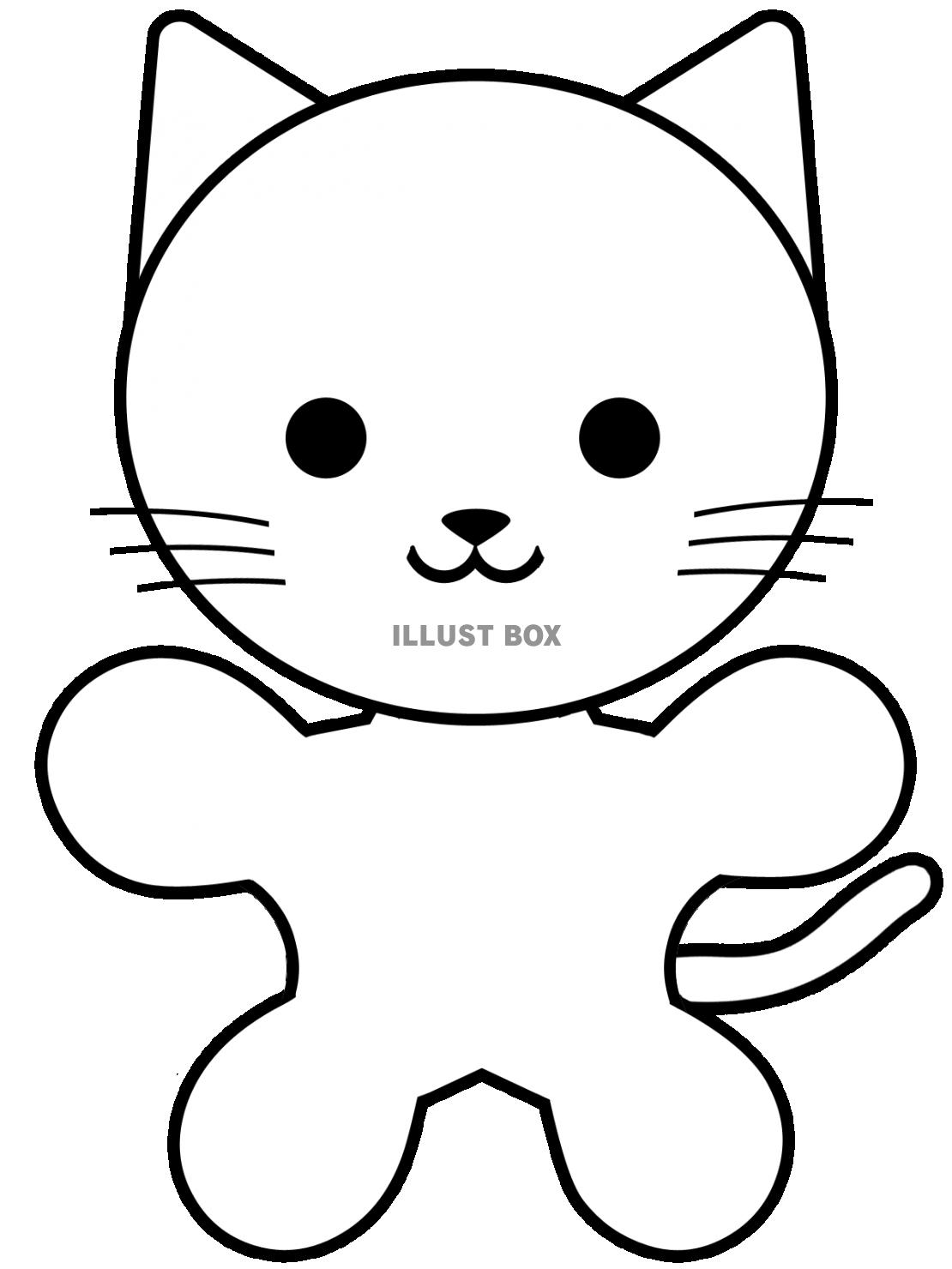 白い子猫のイラスト背景素材シンプル壁紙。透過png
