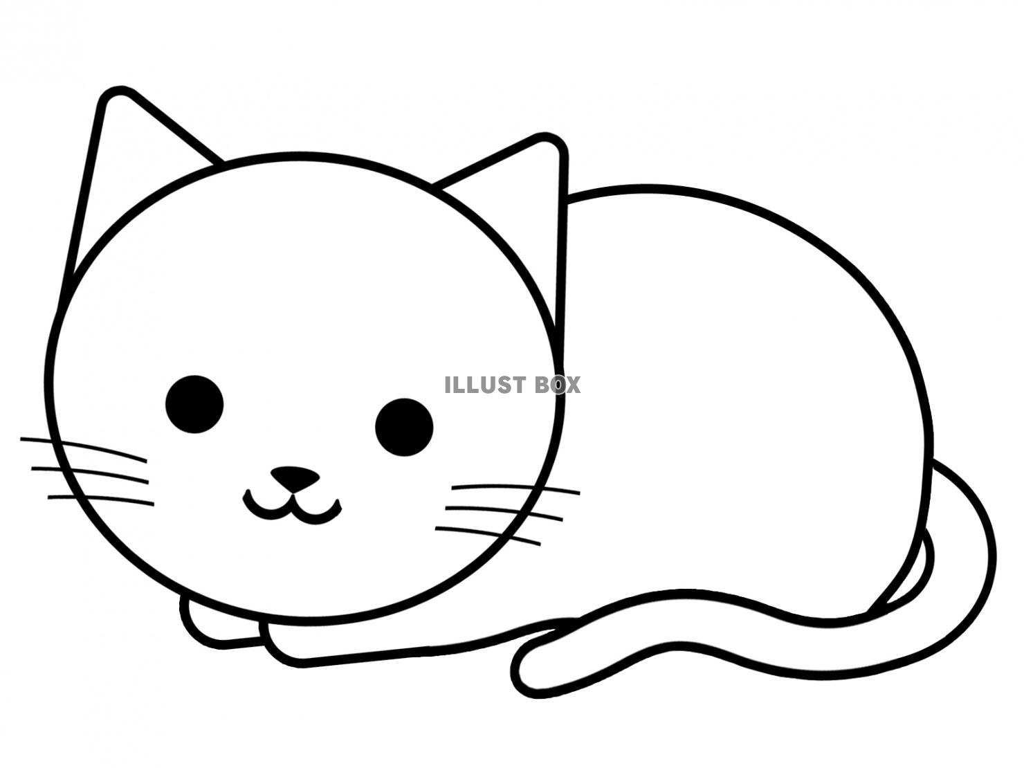 無料イラスト 白い子猫のイラスト背景素材シンプル壁紙