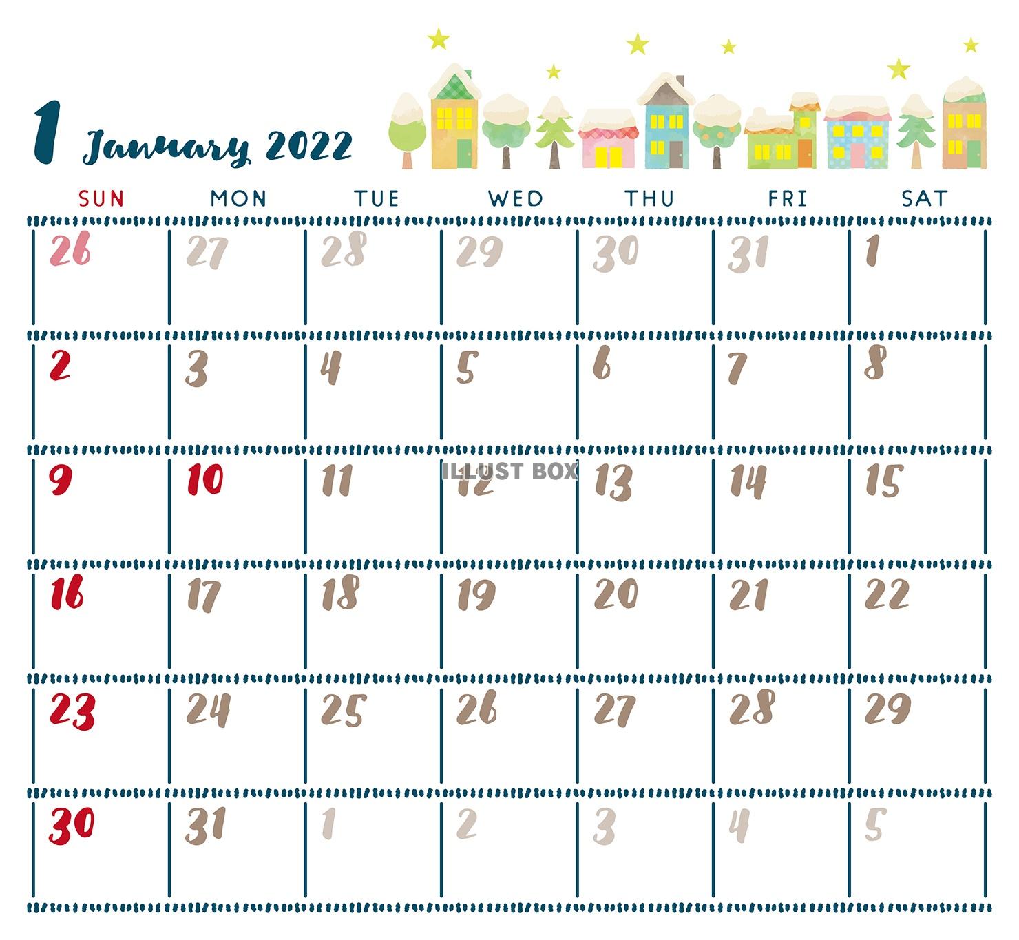 2022年1月のカレンダー