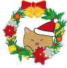 ねことクリスマスリース