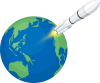 地球から打ち上げられたロケット