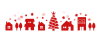 クリスマスツリーの街ライン　透過png