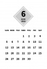 2022年　６月　シンプルなカレンダー