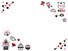 2022年　寅年の年賀状素材　おしゃれな縁起物の飾りフレーム　赤