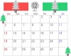 2021年12月のカレンダー素材・クリスマスツリーのデザイン