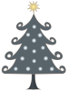 クリスマス　シンプルなツリーのイラスト　線あり