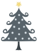 クリスマス　シンプルなツリーのイラスト　線なし