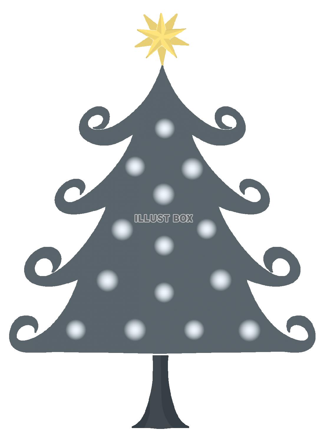 クリスマス　シンプルなツリーのイラスト　線なし