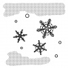 雪景色シンプルモノクロ線画イラスト