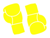 黄色のボクシンググローブのシルエットアイコン２