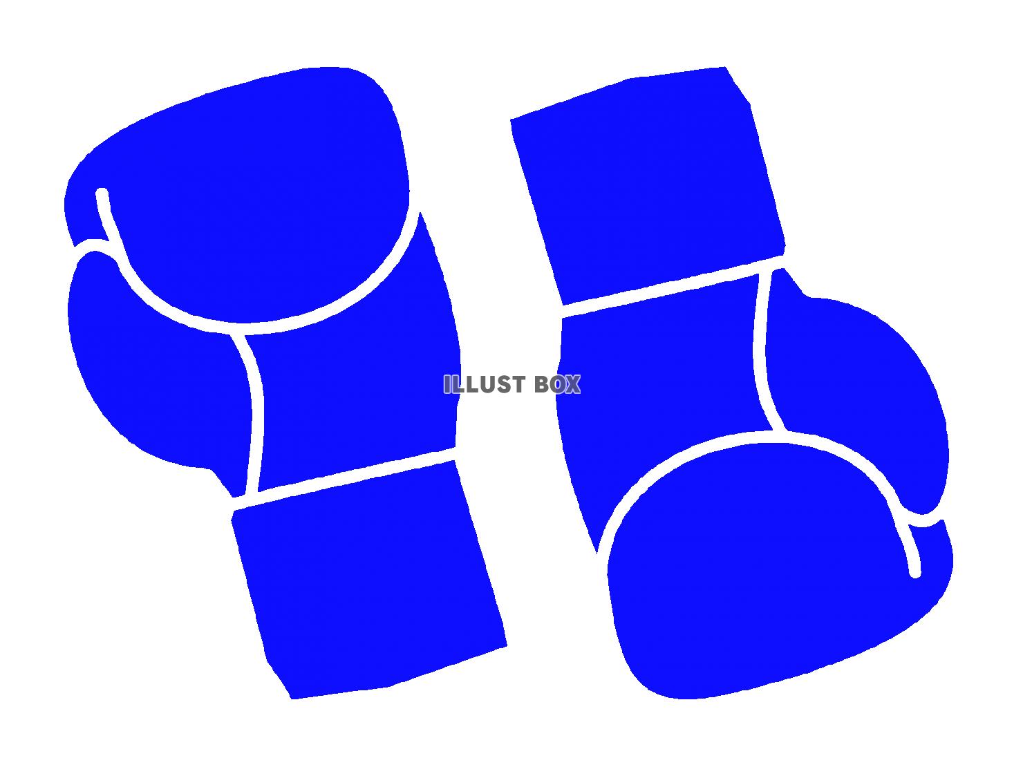 青色のボクシンググローブのシルエットアイコン２
