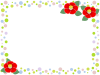 椿の花フレームシンプル飾り枠背景イラスト。透過png 