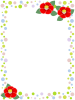 椿の花フレームシンプル飾り枠背景イラスト。透過png 