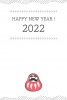2022年用・手描き風のダルマの年賀状