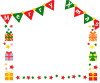 クリスマスフラッグフレーム　透過png