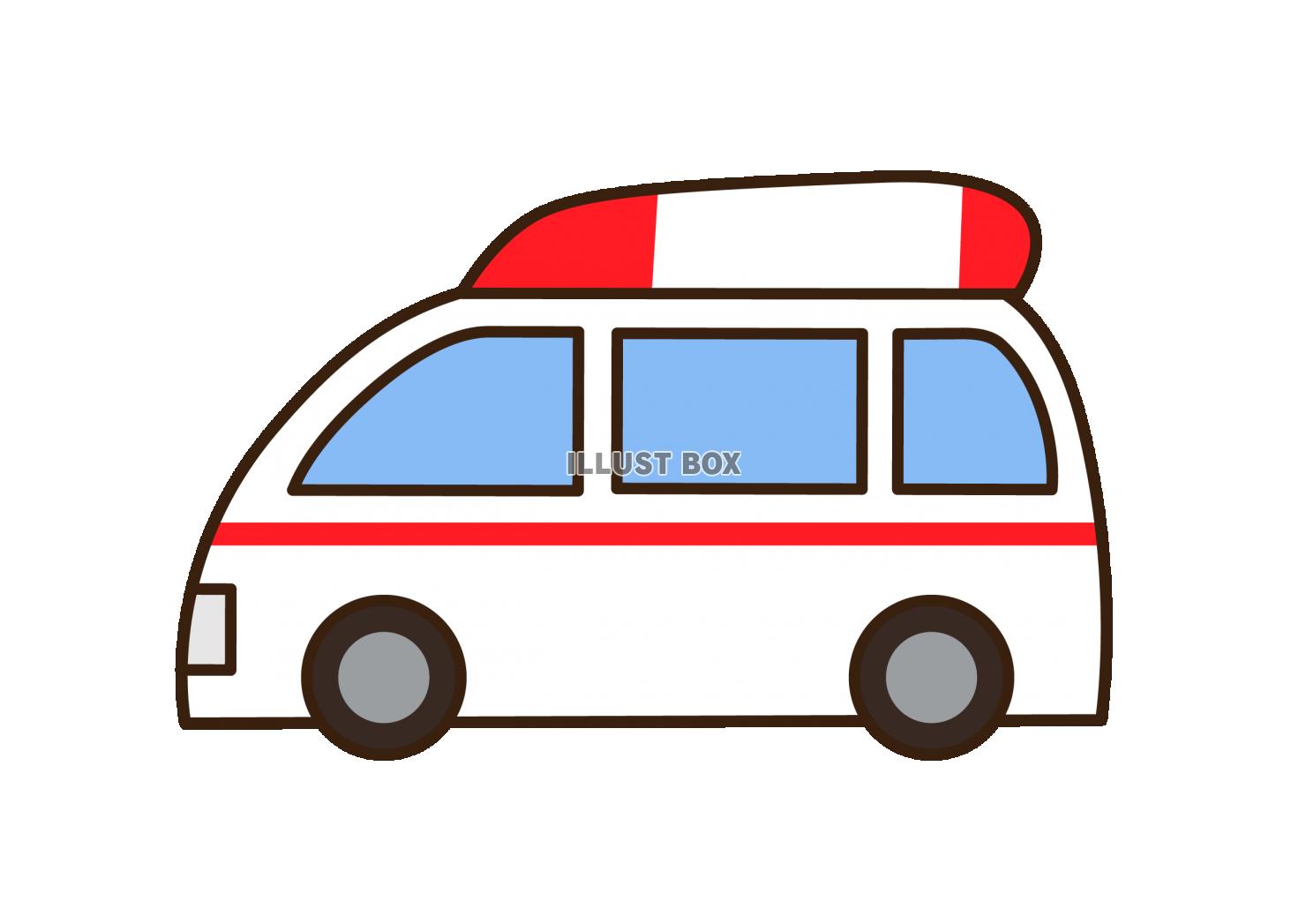 無料イラスト シンプルな救急車のイラスト