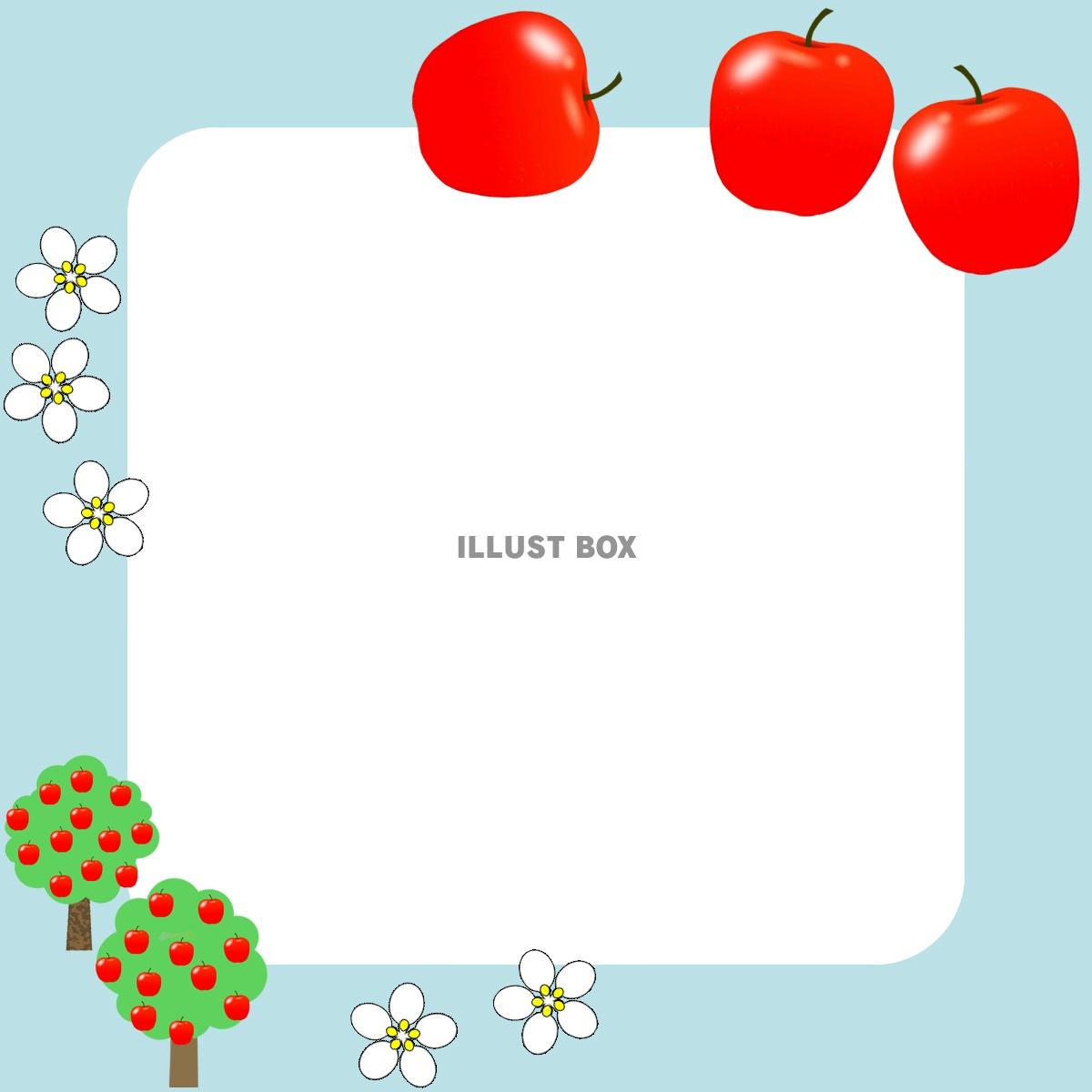 りんごフレームシンプル飾り枠背景イラスト