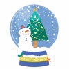 クリスマス　スノードーム　雪だるま　ゆきだるま　スノーマン　クリスマスツリー　イラスト