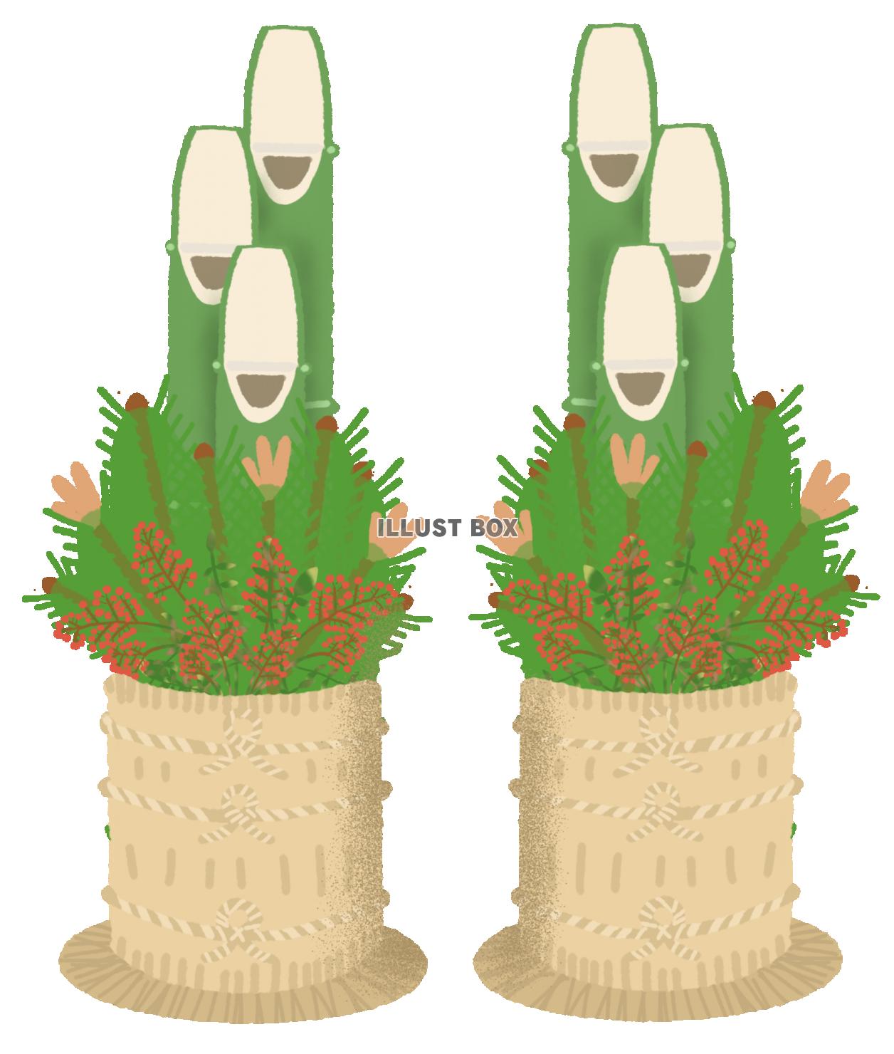 シンプルな門松のイラスト