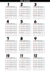 カレンダー （2022年・一年間・透過・縦）