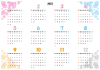 カレンダー （2022年・一年間・四季の色・ドット・横）